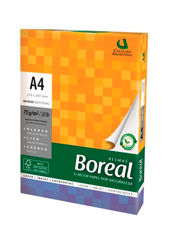 RTA.BOREAL EXTRA BLANCO A4 21X29,7 75GR.